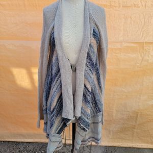 Free People tan blues cardigan with single button size large